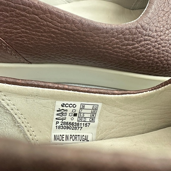 ECCO Bronze Leather Slip On Comfort Loafers Women’s EU38 US7 - Picture 11 of 13